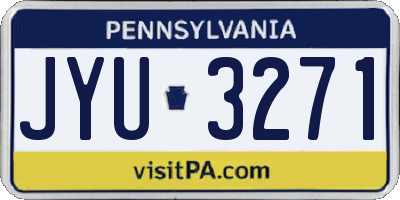 PA license plate JYU3271