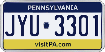 PA license plate JYU3301