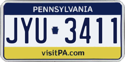 PA license plate JYU3411