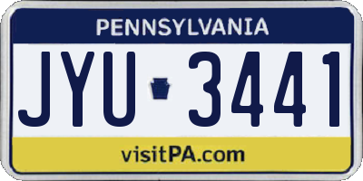 PA license plate JYU3441