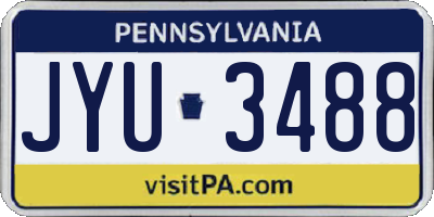 PA license plate JYU3488