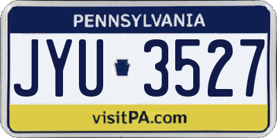 PA license plate JYU3527