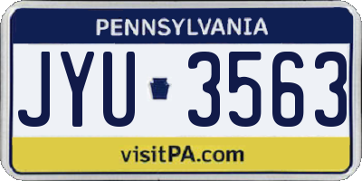 PA license plate JYU3563