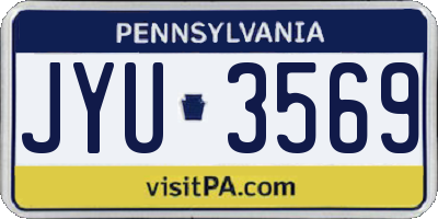 PA license plate JYU3569