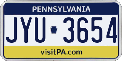 PA license plate JYU3654