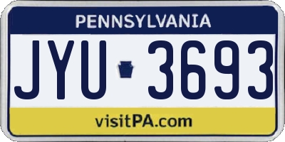 PA license plate JYU3693