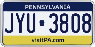 PA license plate JYU3808