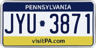 PA license plate JYU3871