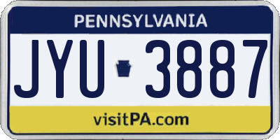 PA license plate JYU3887