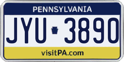 PA license plate JYU3890