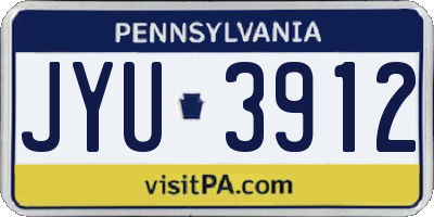 PA license plate JYU3912