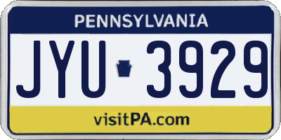 PA license plate JYU3929
