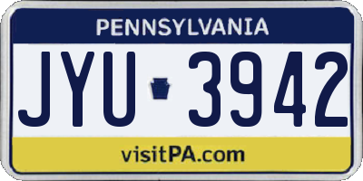 PA license plate JYU3942