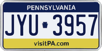 PA license plate JYU3957