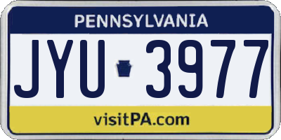 PA license plate JYU3977