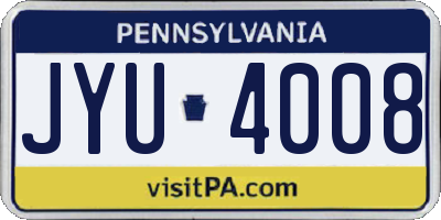 PA license plate JYU4008