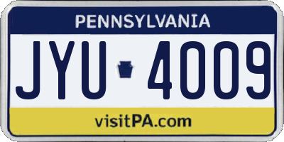 PA license plate JYU4009