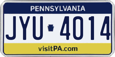 PA license plate JYU4014