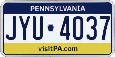 PA license plate JYU4037