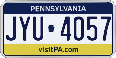 PA license plate JYU4057