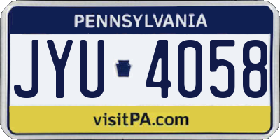 PA license plate JYU4058