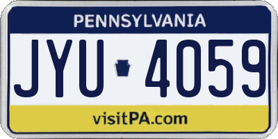 PA license plate JYU4059