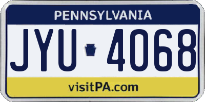 PA license plate JYU4068