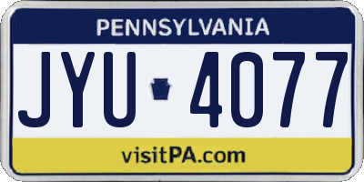 PA license plate JYU4077