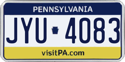 PA license plate JYU4083