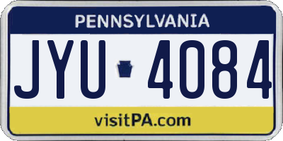 PA license plate JYU4084