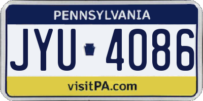 PA license plate JYU4086