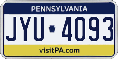 PA license plate JYU4093