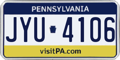 PA license plate JYU4106