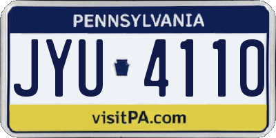 PA license plate JYU4110