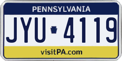 PA license plate JYU4119