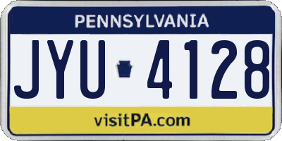 PA license plate JYU4128