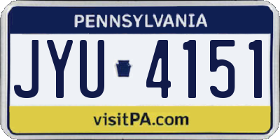 PA license plate JYU4151