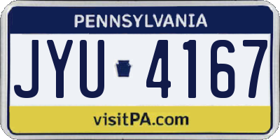 PA license plate JYU4167