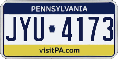 PA license plate JYU4173