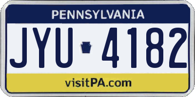 PA license plate JYU4182