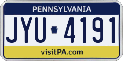 PA license plate JYU4191