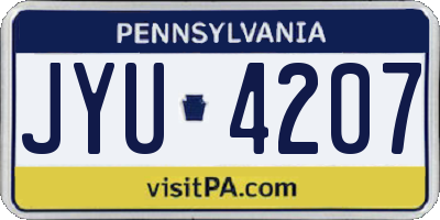 PA license plate JYU4207