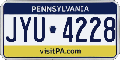 PA license plate JYU4228