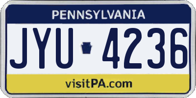 PA license plate JYU4236