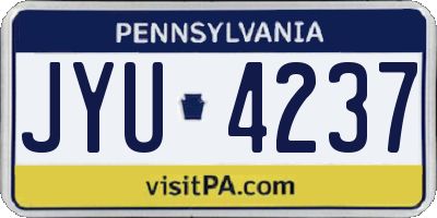 PA license plate JYU4237