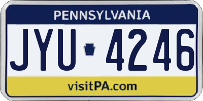 PA license plate JYU4246