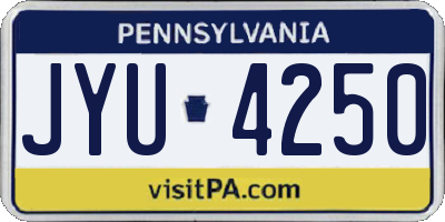 PA license plate JYU4250