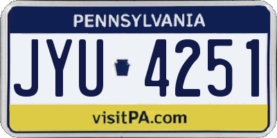 PA license plate JYU4251