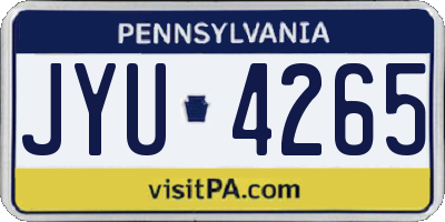 PA license plate JYU4265