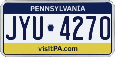 PA license plate JYU4270